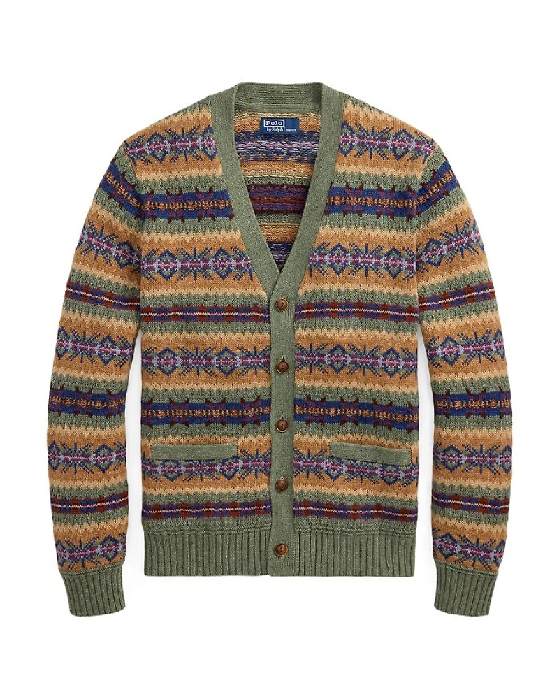Fair Isle Cotton Blend Cardigan