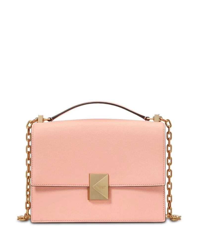 Deco Pebbled Leather Small Chain Shoulder Bag
