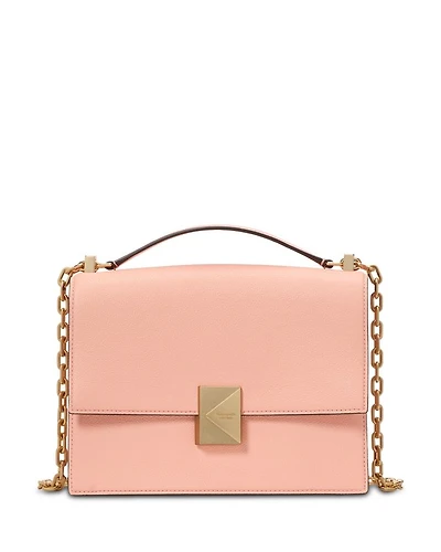 Deco Pebbled Leather Small Chain Shoulder Bag