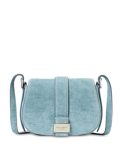 kate spade new york Nouveau Denim Printed Suede Mini Saddle Bag