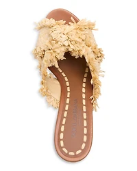 Women's Frayed Raffia Platform Wedge Sandals