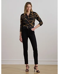 Classic Fit Belting Print Crepe Shirt