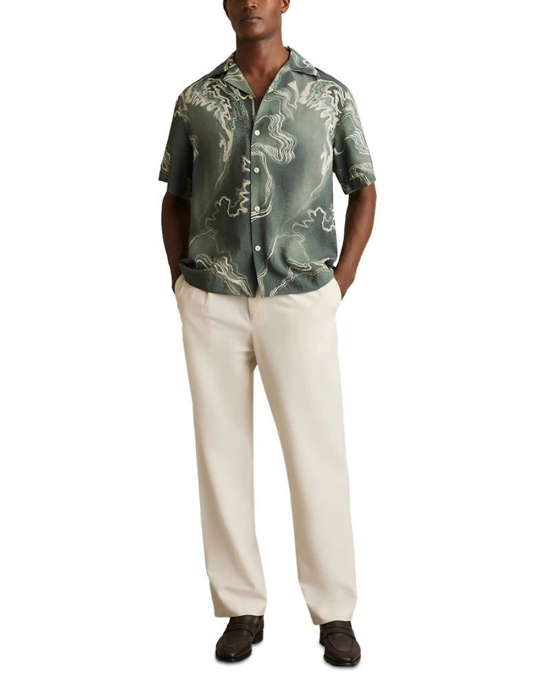 Short Sleeve Button Front Camp Shirt