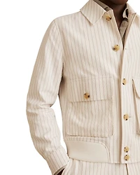 Striped Seersucker Harrington Jacket