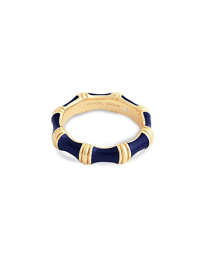 Anabel Aram Navy Bamboo Band Ring
