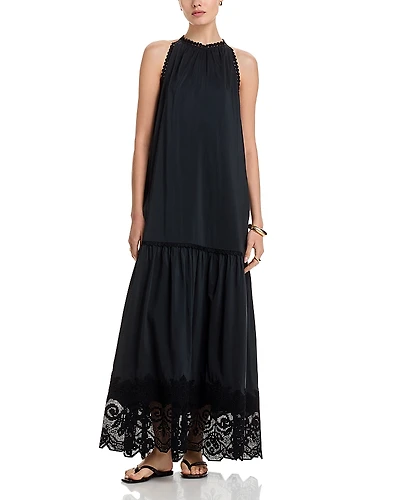 Kobi Halperin Teri Lace Trim Maxi Dress