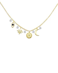 Meira T 14K Yellow Gold Diamond & Blue Sapphire Symbol Charm Necklace, 18