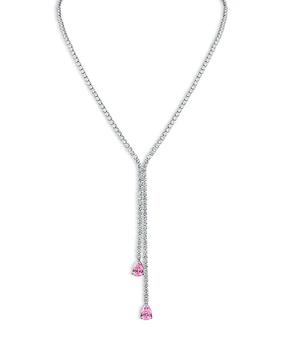 Kenneth Jay Lane Round & Pear Shaped Cubic Zirconia Lariat Necklace, 16-19