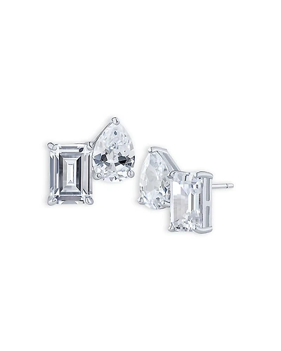 Kenneth Jay Lane Emerald Cut & Pear Shaped Cubic Zirconia Stud Earrings