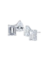 Kenneth Jay Lane Emerald Cut & Pear Shaped Cubic Zirconia Stud Earrings
