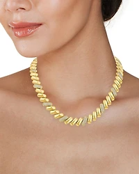 Pavé Chunky Link Collar Necklace, 16"