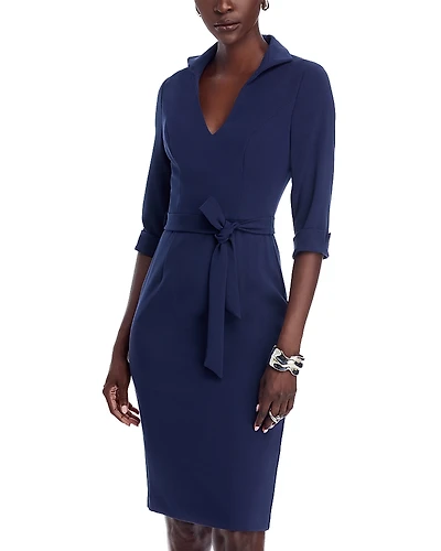 Black Halo Madeline Belted Sheath Dress