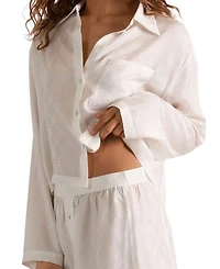 Handcuff Jacquard Cropped LS Shirt