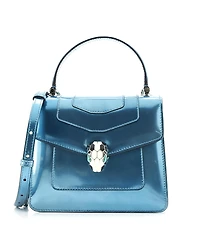 Pre-Owned Bvlgari Small Serpenti Forever Square Shoulder Bag Metallic Leather