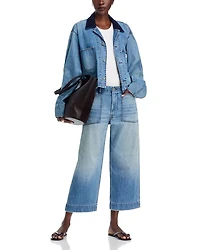 Georgia High Rise Cropped Wide Leg Jeans Galton Indigo