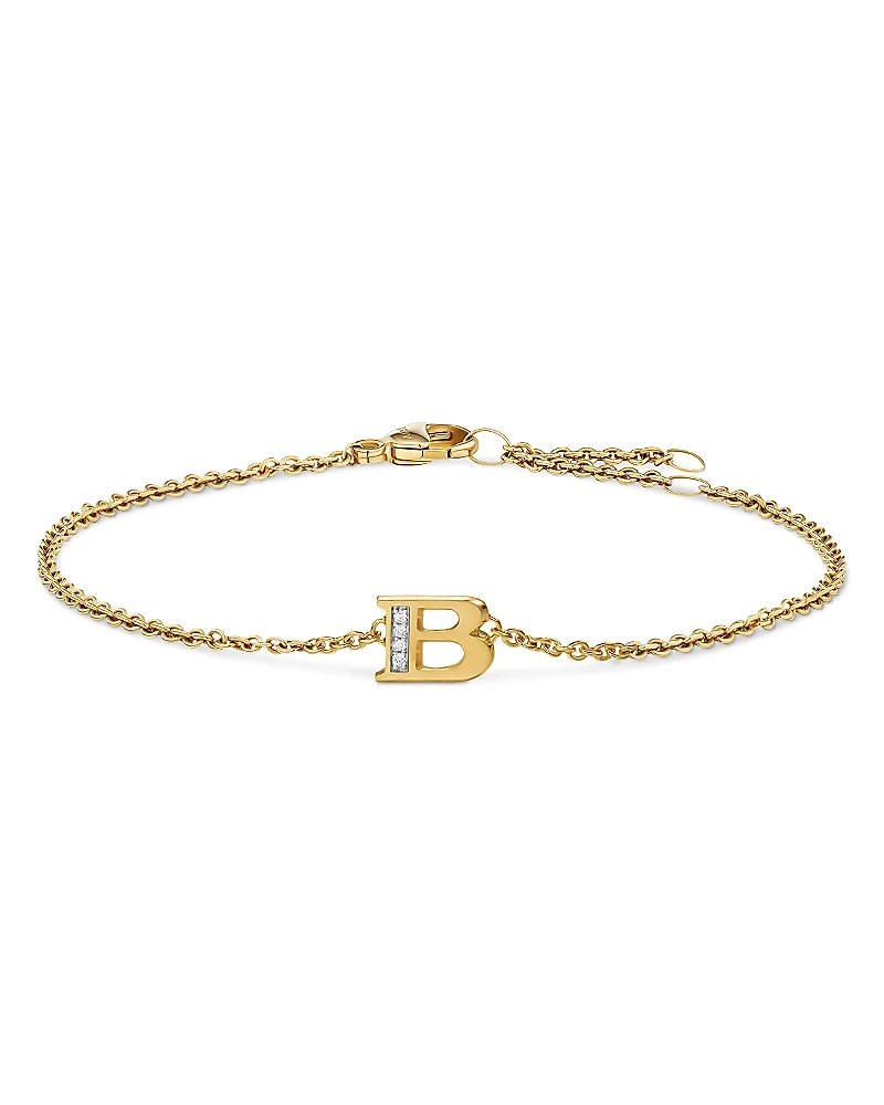 Petite Pave Initial Chain Bracelet