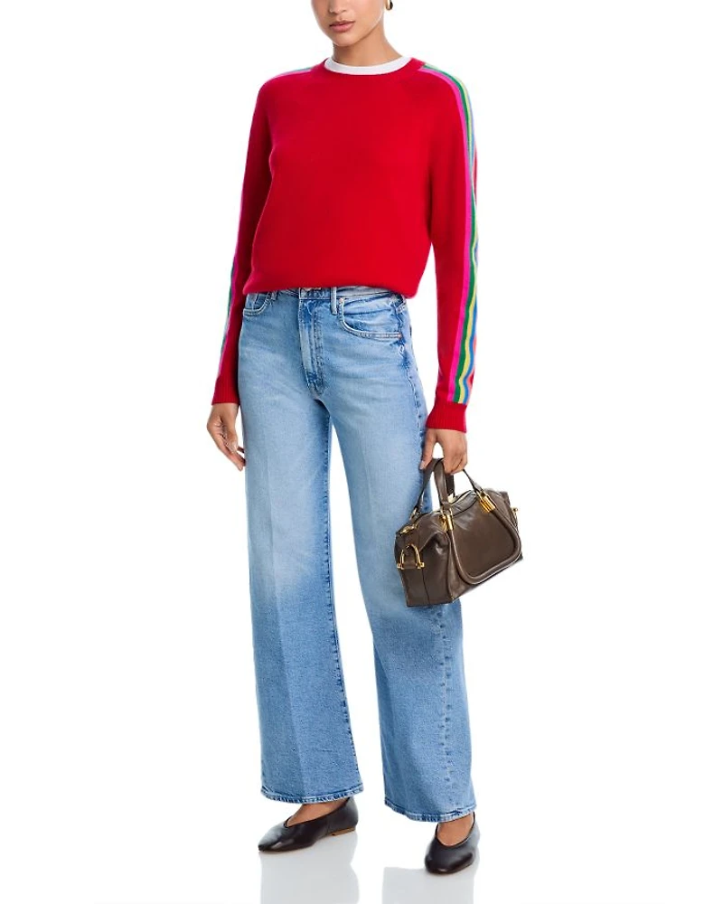 Cashmere Rainbow Athletic Stripe Sweater - Exclusive