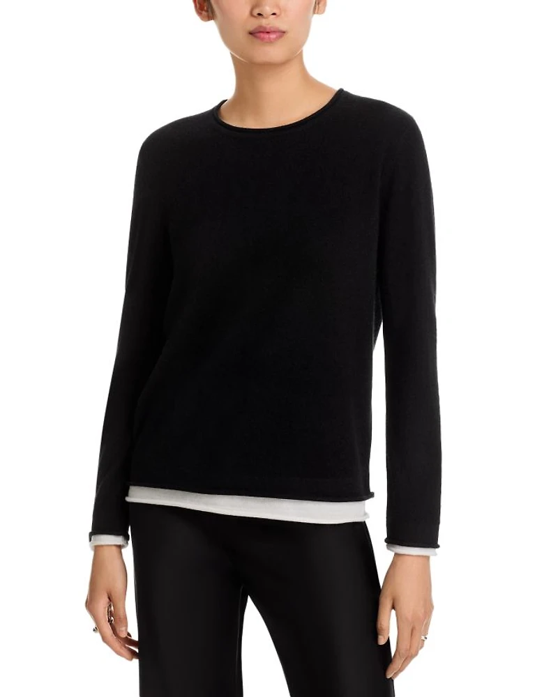 Double Layer Cashmere Crewneck Sweater - Exclusive