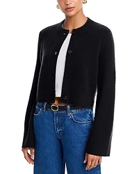 Cropped Wide Sleeve Crewneck Cardigan - Exclusive