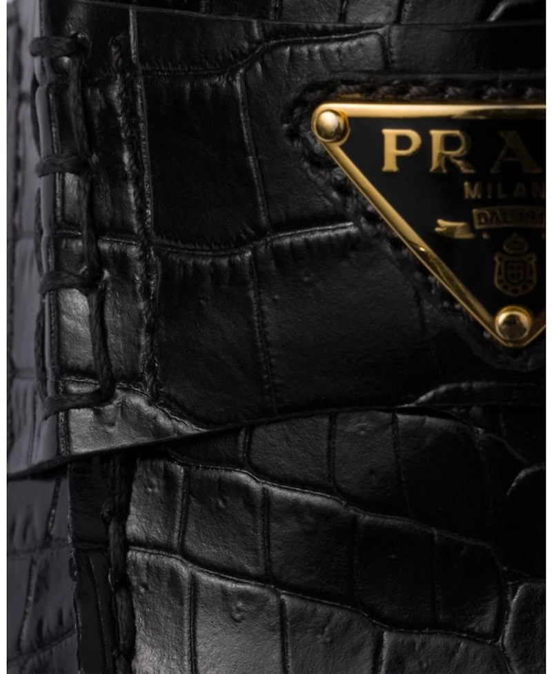 Women's Croco-Print Leather Loafers
