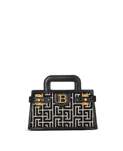 B-Buzz Small Top Handle Monogrammed Canvas and Leather Bag