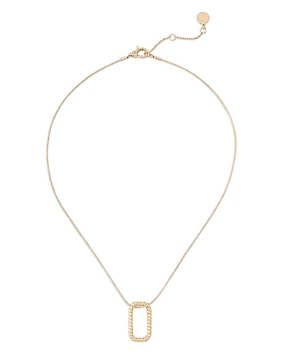 Allsaints Rope Hexagon Pendant Necklace, 17
