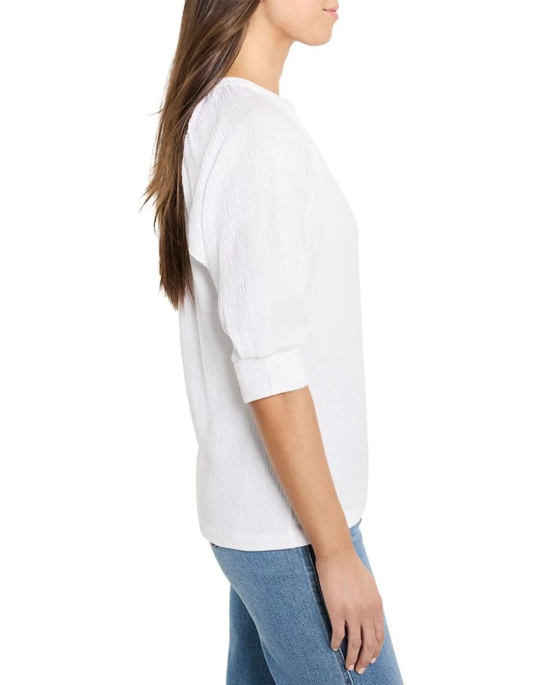 Crinkled Knit Cafe Top