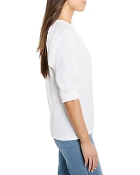 Crinkled Knit Cafe Top