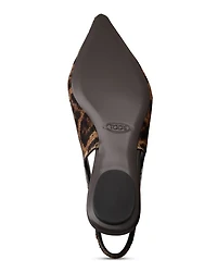 Women's Pony Effect Slingback Ballerina Flats