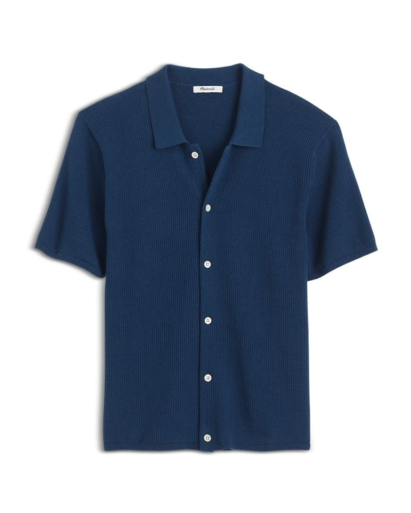 Tuck Stitch Regular Fit Polo Sweater