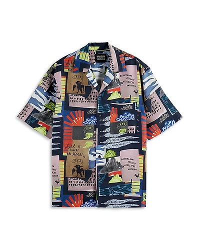 Scotch & Soda Relaxed Fit Art Print Camp Shirt