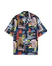 Scotch & Soda Relaxed Fit Art Print Camp Shirt
