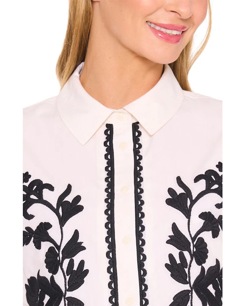 Short Sleeve Embroidered Shirt