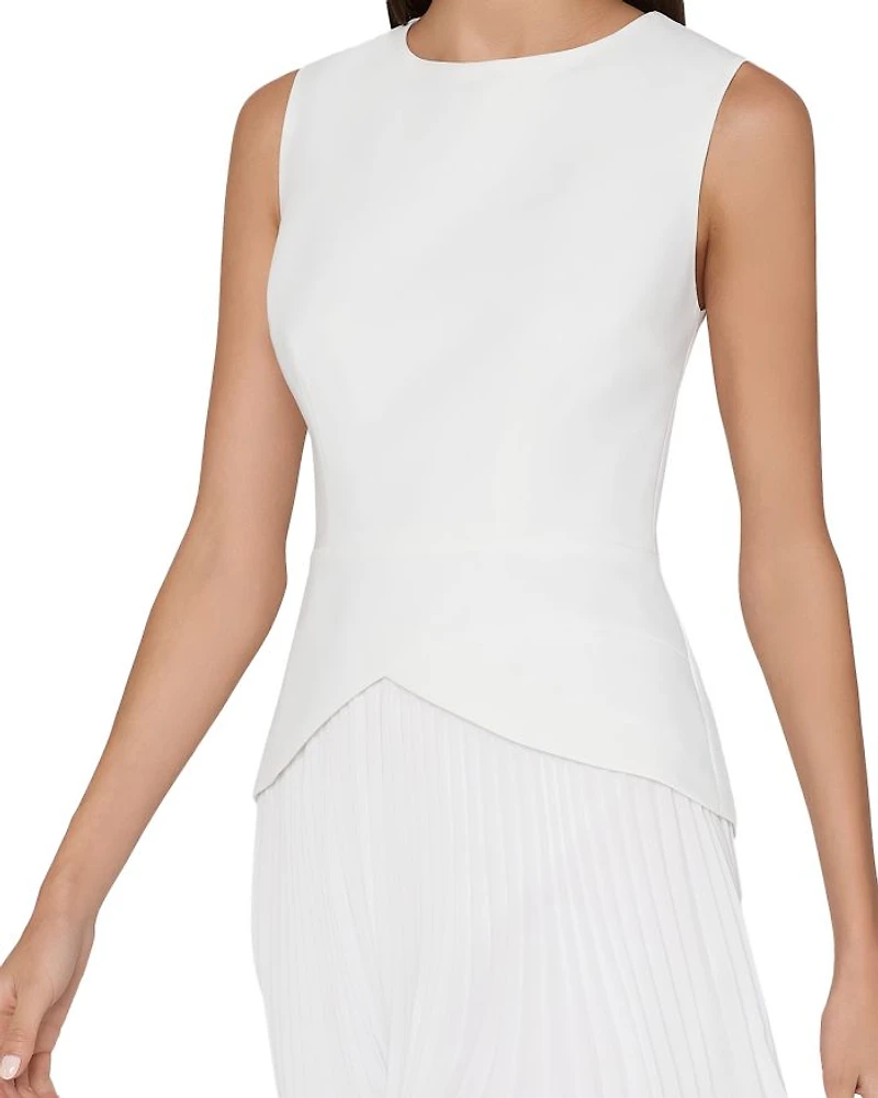 Haddy Mixed Media Pleated Dress