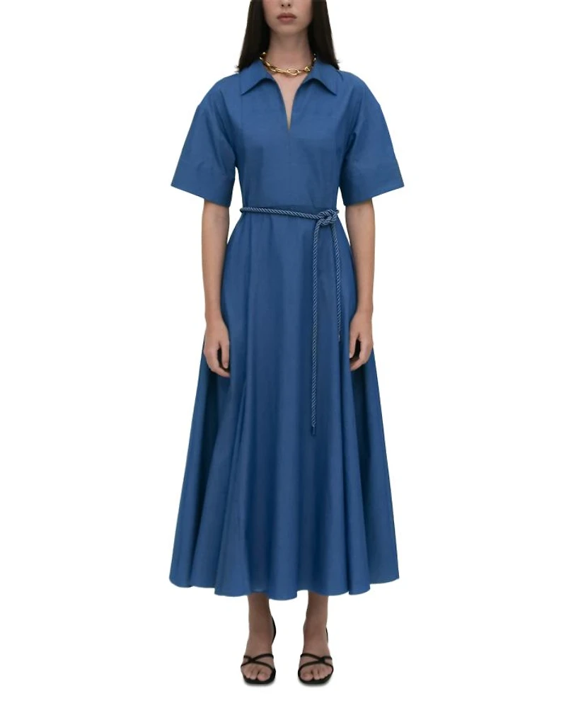 Slit Front Caftan Shirt Dress