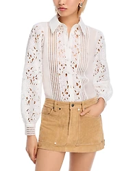 Aqua Lace Inset Blouse - Exclusive