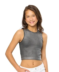 Girls' Metallic Paint Ribbed Sleeveless Top - Big Kid