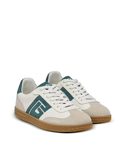 Balmain Men's Swan Suede and Smooth Leather Trainers