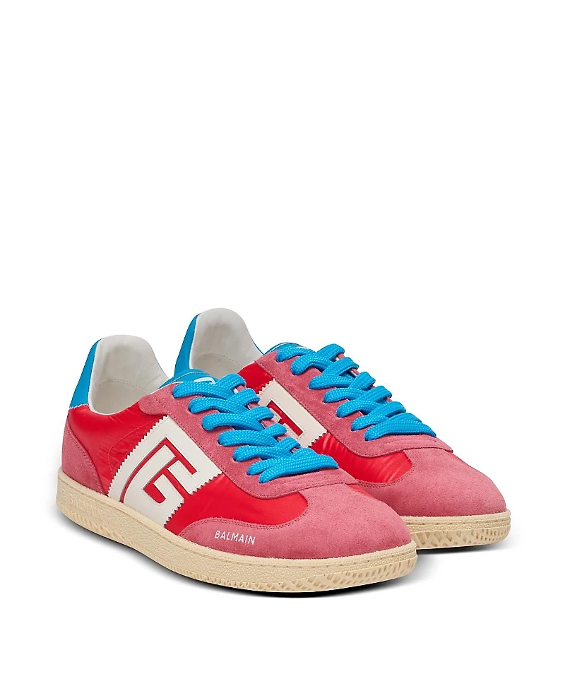 Balmain Men's Swan Suede and Nylon Trainers