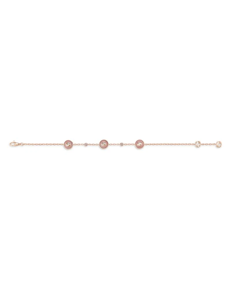 18K Pink Gold Diamond & Pink Opal Interlocking Bracelet