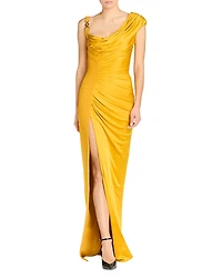 Versace Drape Slit Front Dress