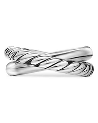 Crossover Two Row Ring Sterling Silver, 7.4mm