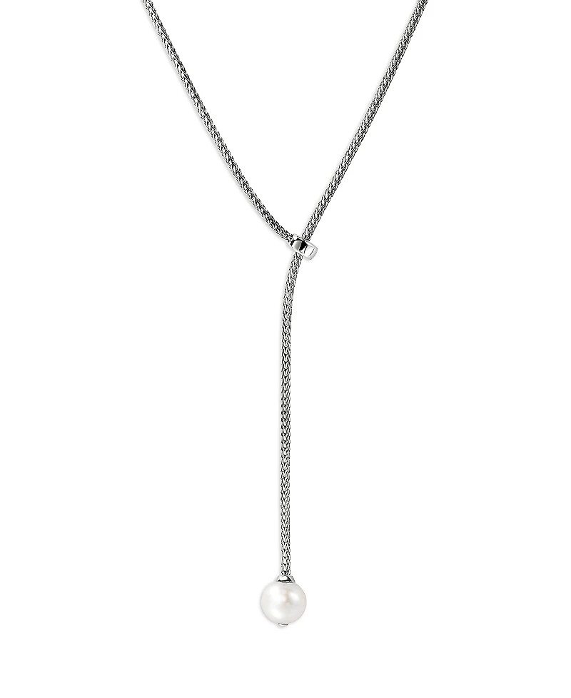 John Hardy Sterling Silver Jh Essentials Cultured Freshwater Pearl Adjustable Lariat Necklace, 23