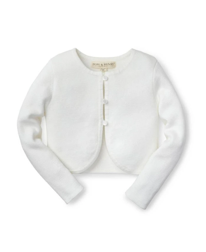 Girls' Organic Cropped Curved Hem Cardigan - Baby