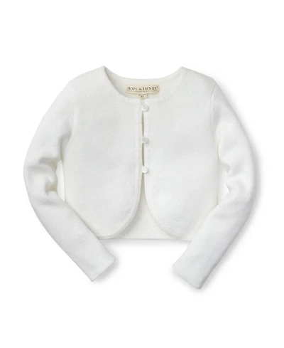 Girls' Organic Cropped Curved Hem Cardigan - Baby