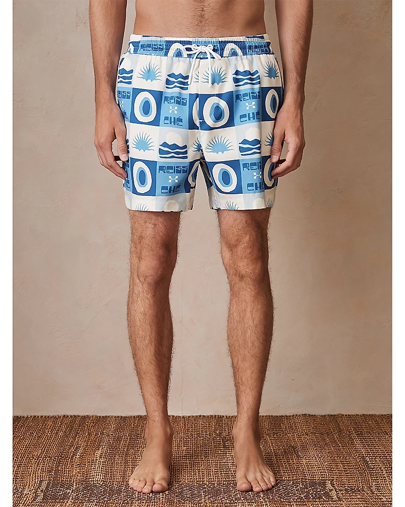 Reiss Che Trinity Tile Print 4.9 Swim Shorts