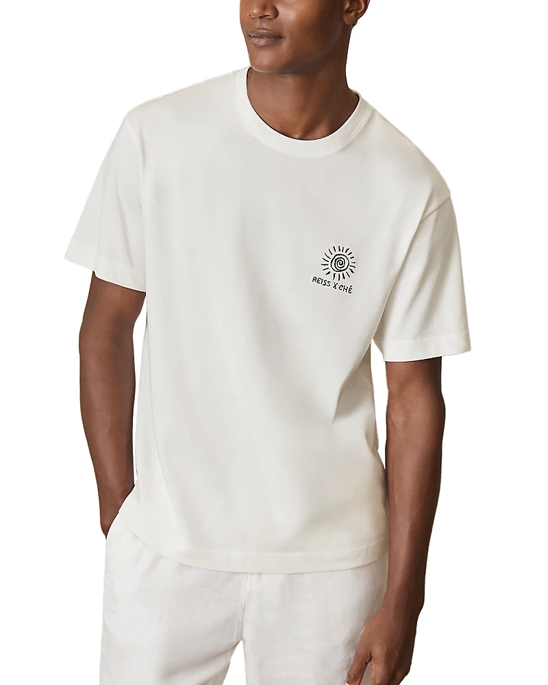 Reiss Che Artola Palm Graphic Relaxed Tee