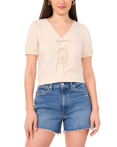 Short Sleeve Tie Front Top