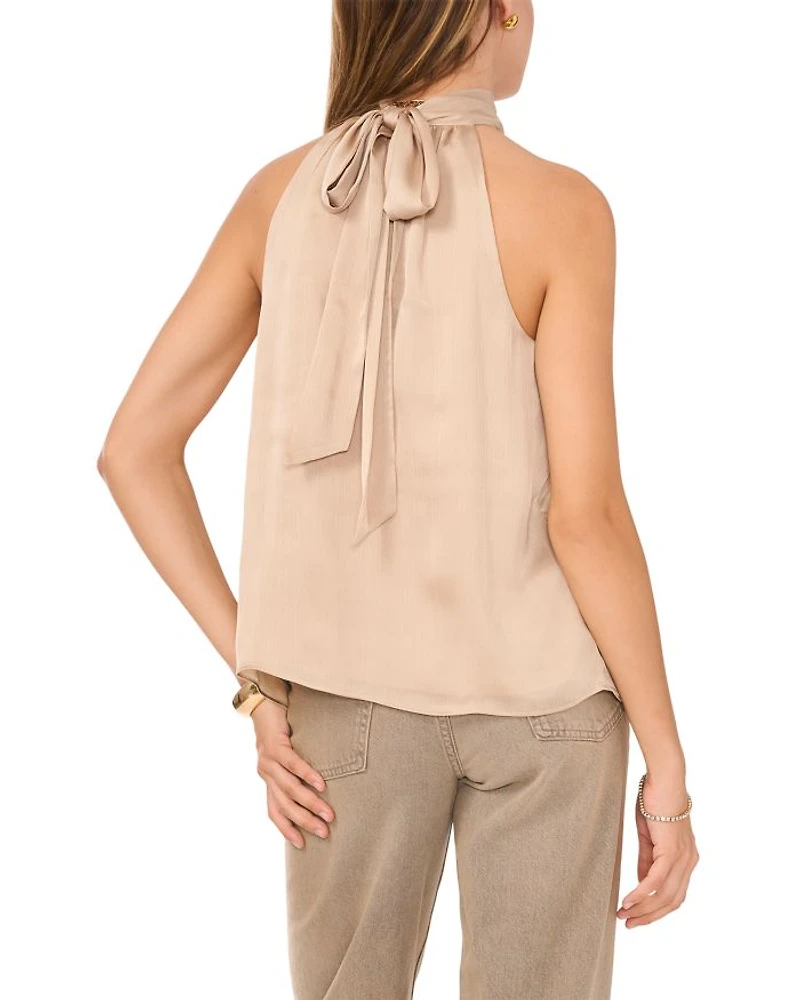 High Neck Tie Blouse
