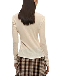 Printed Marled Mesh Long Sleeve Top